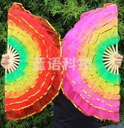 舞蹈纱扇 跳舞广场舞儿童扭秧歌扇子 需定制