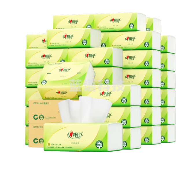 心相印抽纸 茶语丝享3层110抽*60包S码 纸巾 餐巾纸(箱)VWXX03011818298978