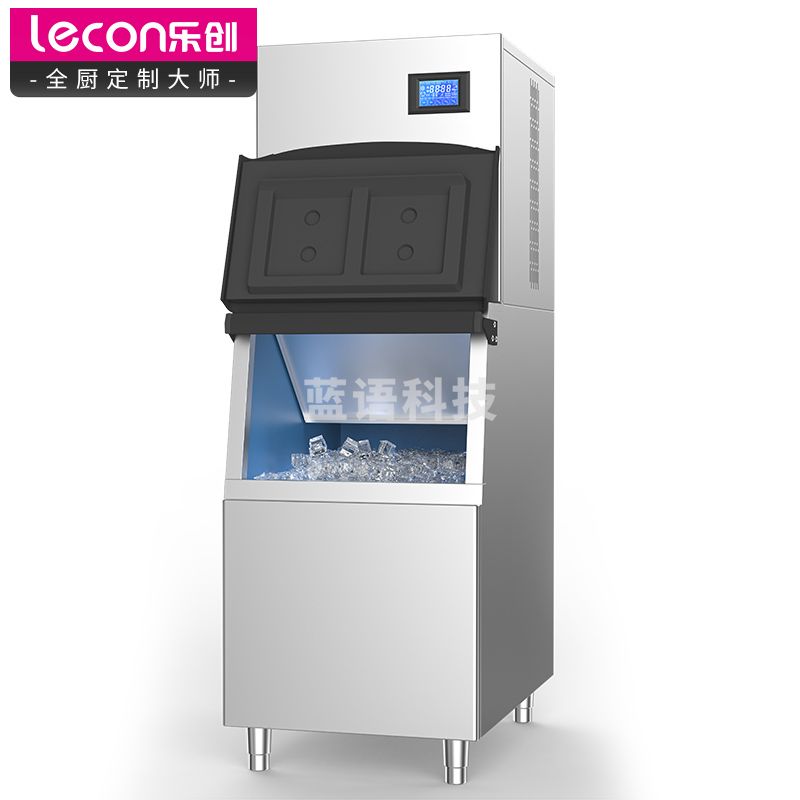 乐创(lecon) 制冰机商用 奶茶店大型制冰机全自动吧台ktv冰块机200KG(156冰格)LC-XB-400G