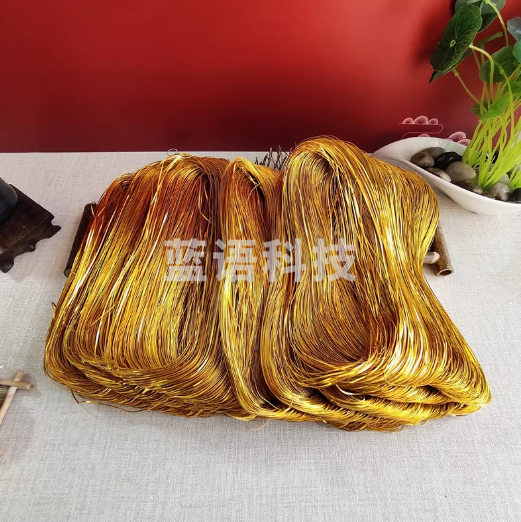 景泰蓝金丝彩沙工艺装饰画原材料玄关手绘掐丝氧化铝丝  1*0.5/1斤