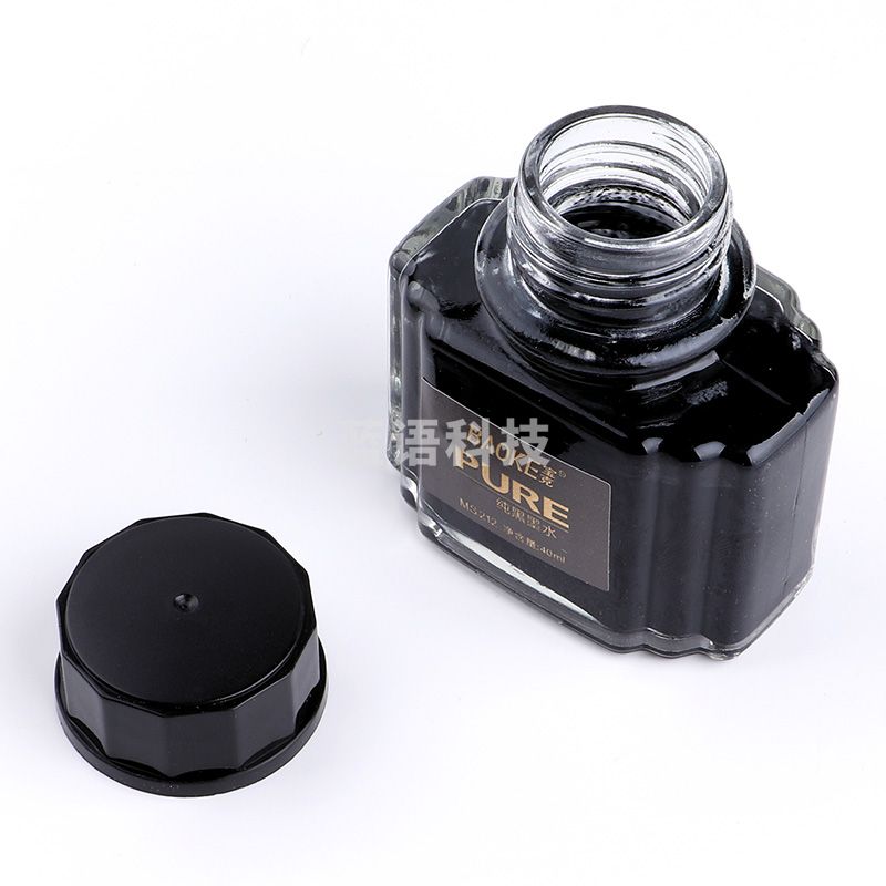 宝克 MS212钢笔墨水40ml纯黑色容量不堵钢笔墨水