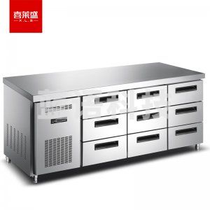 喜莱盛 1.8米9抽屉 抽屉式风冷保鲜工作台商用冷柜 企业厨房冰箱不锈钢平冷操作台冷藏保鲜冰柜