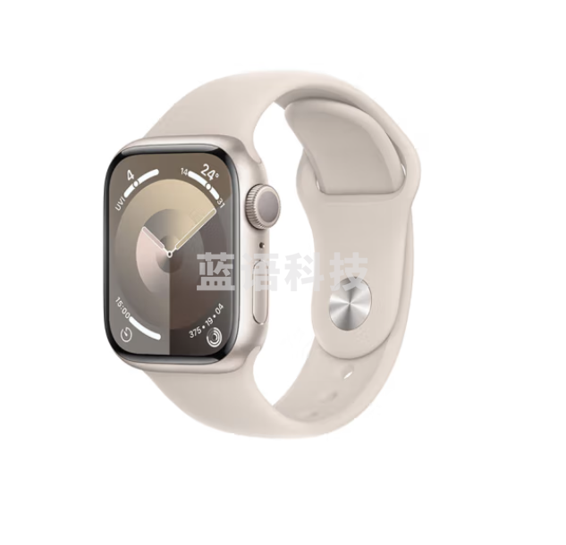 Apple/苹果 Watch Series 9 智能手表GPS款41毫米星光色铝金属表壳 星光色运动型表带S/M MR8T3CH/A