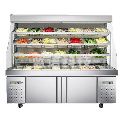 喜莱盛 XLS-MT1800M 麻辣烫展示柜点菜柜冒菜保鲜柜串串选菜柜烧烤熟食蔬菜玻璃全冷藏 冷冻 双温