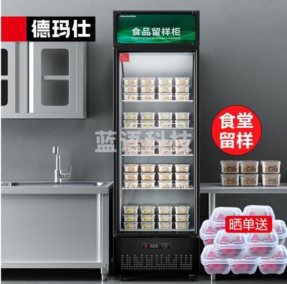 德玛仕(DEMASHI)食品留样柜 学校幼儿园公司食堂用水果蔬菜留样冰箱保鲜冷藏冰柜展示柜LG-300ZBL1