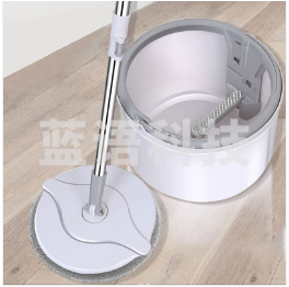 墨斗鱼 旋转拖把免手洗拖布带拖把桶家用懒人地拖干湿两用墩布脱水甩干拖地神器圆形平板拖布净7901