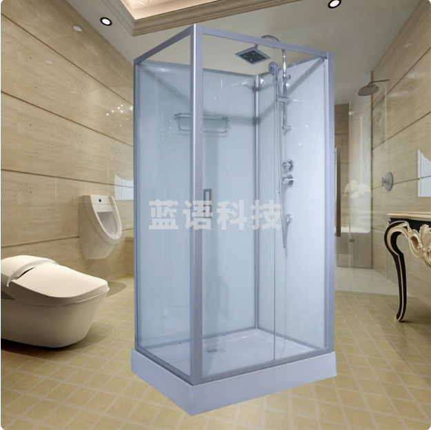 长方形整体淋浴房家用浴室沐浴房一体封闭浴房钢化玻璃隔断洗澡间白色左群