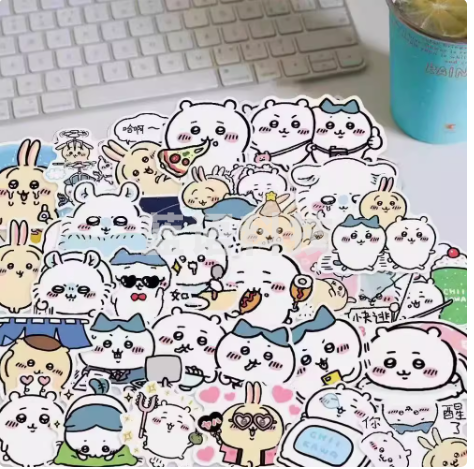 460枚吉伊卡哇chiikawa贴纸可爱卡通diy高颇值手账装饰防水贴画吉伊卡哇 120张不重复  VVVQ04230847287664