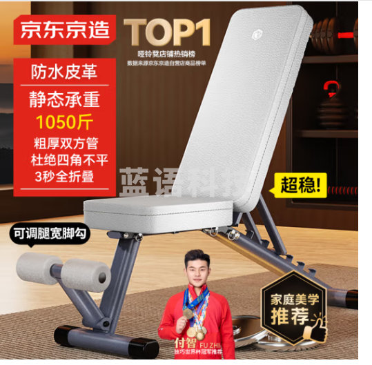 京东京造 哑铃凳家用 多功能仰卧起坐辅助板卧推凳 健身器材训练椅飞鸟凳