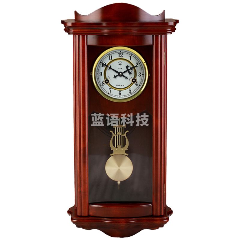 北极星（POLARIS）实木挂钟古典酒红色机械机芯挂钟 20123阿拉伯数字