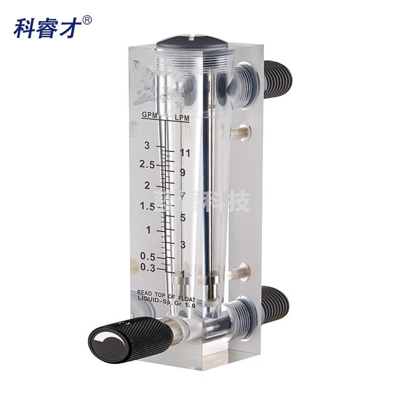 科睿才实验室LZM-15ZT 空气氮气氧气转子气体有机玻璃浮子液体水流量计 水0.1-1.4LPM 76938 气体与液体计量仪表