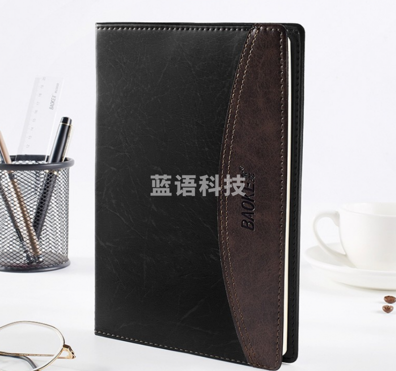 宝克（BAOKE）NB1125笔记本 简约复古商务工作本会议记录本 加厚记事本 软皮面学生日记本 办公文具 100张/本 25K