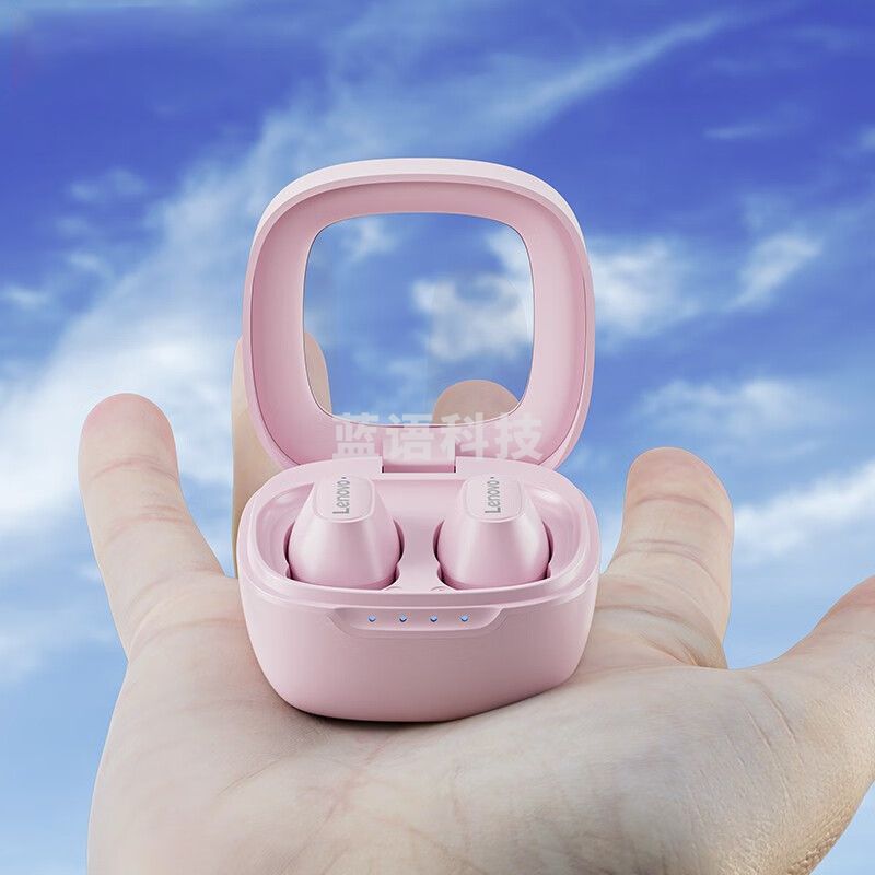 联想ThinkPlus  XT62真无线蓝牙耳机降噪运动跑步夹耳式低延时适用华为xiao米oppo苹果荣耀vivo手机粉色