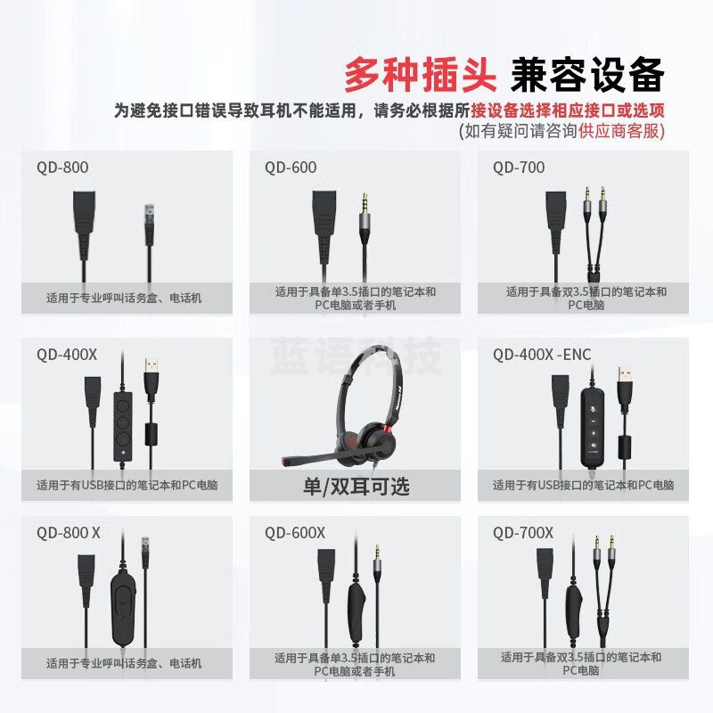 纽曼（Newmine） 头戴式话务耳机电话耳麦呼叫中心客服/坐席电销耳机/双耳耳麦 NM-HW107D-3.5mm双插