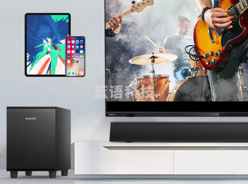 飞利浦（PHILIPS）TAB5305/93家庭影院 立体环绕音效 回音壁无线低音炮套装 2.1声道 140瓦大功率家用电视音响
