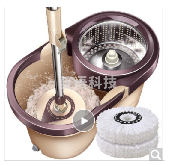 家杰优品拖把家用一拖净免手洗懒人旋转拖把桶洗车拖布吸水墩布拖地神器