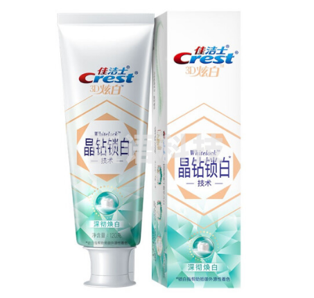 佳洁士晶钻锁白去黄牙膏 深彻焕白120g