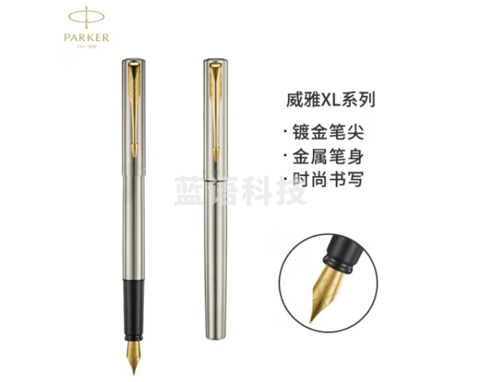 派克（PARKER）钢笔 签字笔 商务办公送礼 男女生日礼物 威雅系列XL钢杆金夹墨水笔