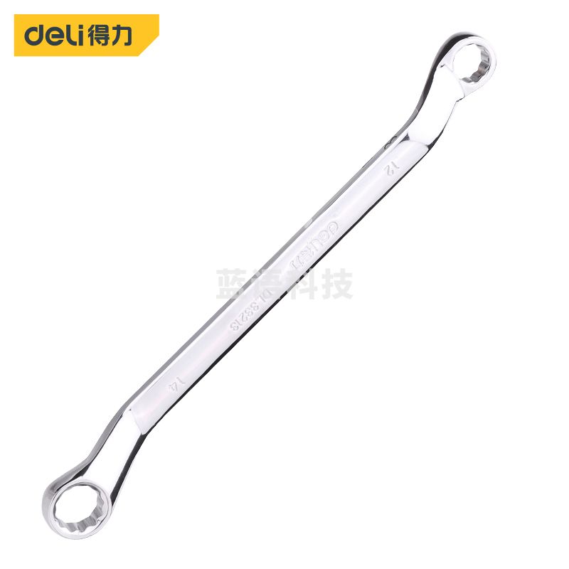 得力DL33213双头梅花扳手12x14mm 铬钒钢镜面扳手套装 内六花两用敲击板手