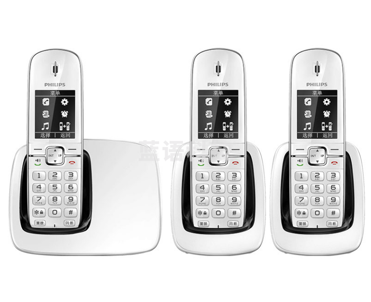 飞利浦DCTG490 无绳电话机 无线座机 子母机 一拖二 白色