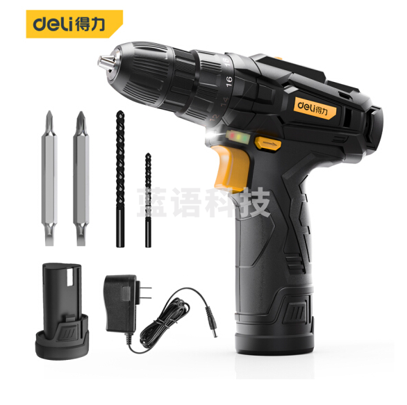 得力DL600012 12V无线单锂电电钻18+1档充电钻手电钻电起子电动螺丝刀充电批