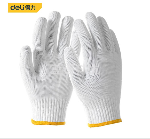 得力DL521003 涤纶手套8.5码215mm(12副/包)