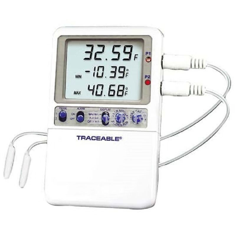 科尔帕默/Cole-parmer Traceable低温冷藏箱/冰柜冷冻柜高精度温度计-带校准证书 2个标准防水探头 教学仪器