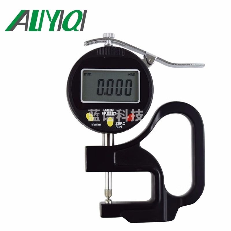 1+1 数显千分测厚规测厚仪0.001厚度表纸张薄膜布料胶带皮革台式大跨 教学仪器