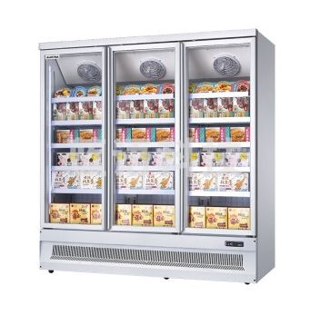 澳柯玛（AUCMA）商用立式冷冻展示柜雪糕柜超市速冻食品冷冻柜海鲜冻品低温柜急冻冰柜风冷展示柜榴莲冰箱 -24℃ 三门低温1450升IVF-201907V-Y