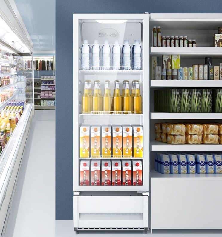 美的（Midea）展示柜冷藏保鲜柜 210升大容量立式单门商用冷柜 便利店餐馆超市啤酒饮料柜 一级能效 ML-208DGE