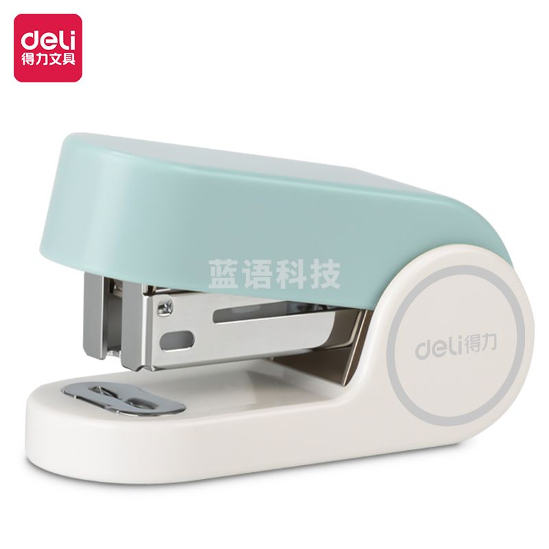 得力(deli)TA201迷你小号订书机 学生办公轻巧便携 马卡龙色订书机/装订器/订书器 浅蓝