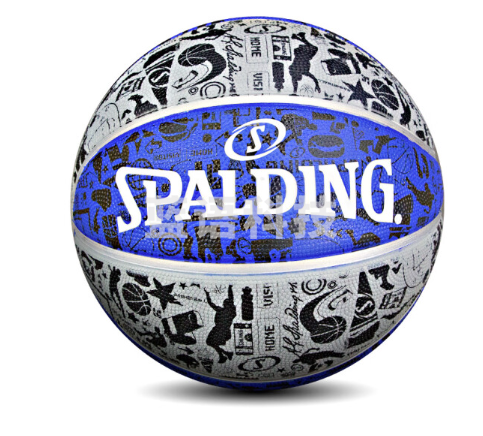 斯伯丁7号橡胶耐磨篮球涂鸦室外学生儿童84-478Y