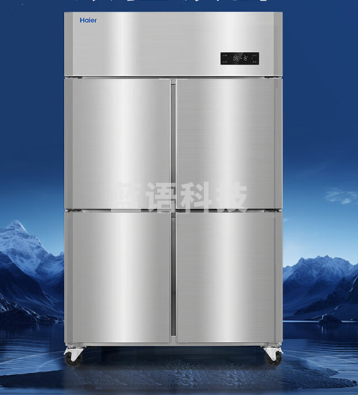 海尔（Haier）商用厨房冰箱2门冷藏2门冷冻全铜全钢四门四开门大容量酒店饭店餐厅食堂保鲜不锈钢SL-1020C2D2S