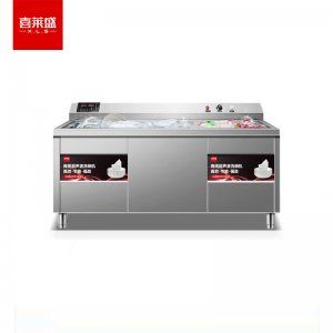 喜莱盛 XLS-X01 洗碗机商用超声波全自动大型洗碗洗菜机小龙虾清洗机酒店用1.8米双槽清洗+漂洗