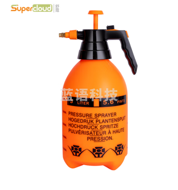 舒蔻（Supercloud）压力浇花喷壶 雾化直流花卉园艺洒水壶气压式喷雾器3L橙色