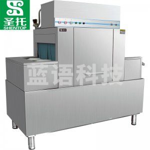 圣托（Shentop） STW-K16 大型单位食堂平筐式洗碗机 不锈钢刷碗机器 单杠双喷淋履带式洗碟机