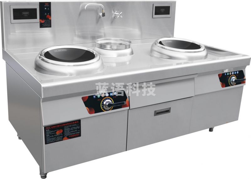 金百川 1100炒灶系列单炒单尾电磁炉15KW*2电磁灶商用电磁炉大功率凹面电炒炉小炒炉大锅灶饭堂大炒锅食堂灶台学校酒店饭店 1100炒灶系列2100*1100*1200