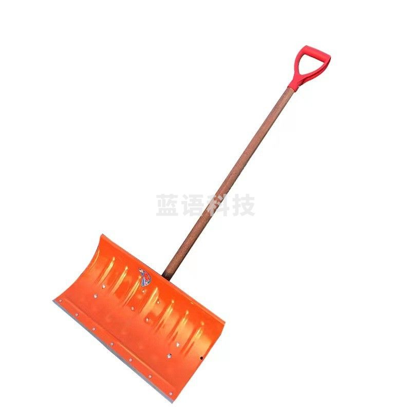 雪铲推雪铲子锰钢推雪板加厚大号家用收粮清粪除雪工具 加大本色淬火雪铲
