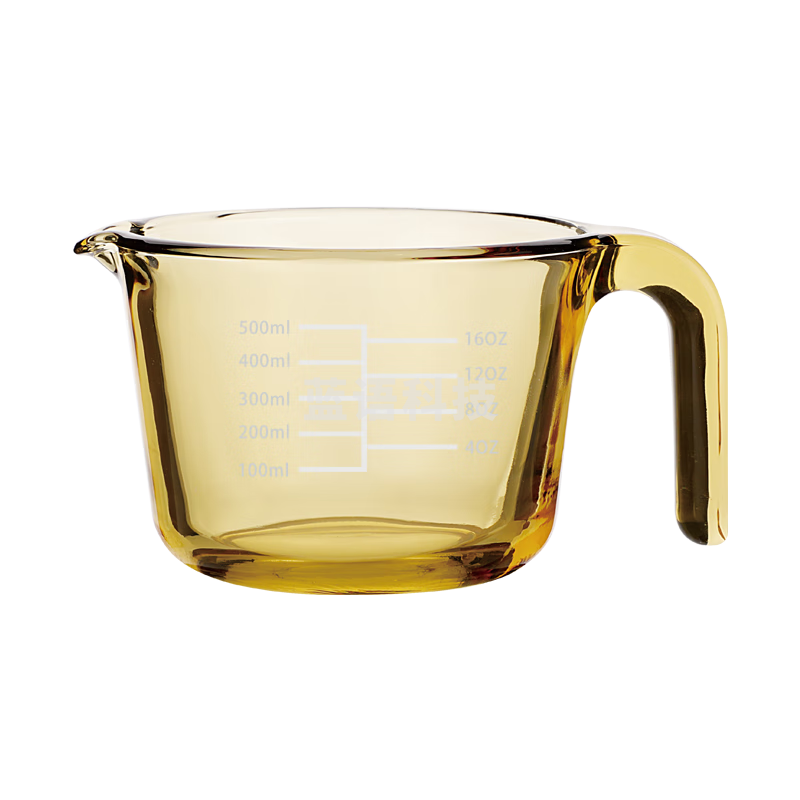 耐高温带刻度料理量杯 琥珀色量杯 500ml