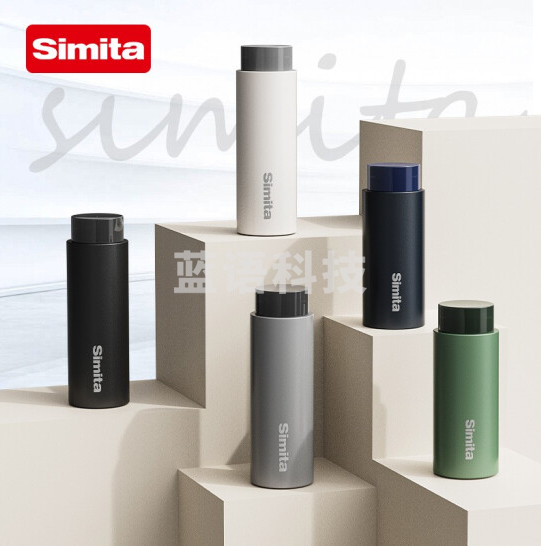 德国施密特simita灵通智能保温杯男女便携学生316镜面不锈钢水杯简约时尚ins杯子400ML 哑光白