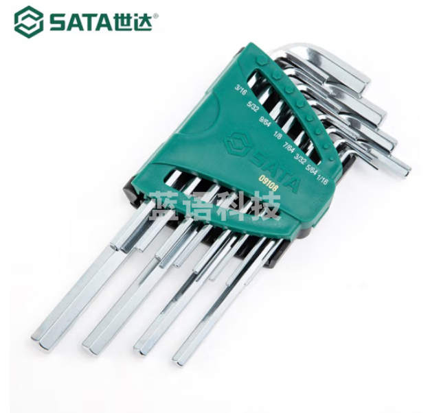 世达(SATA)09106 12件英制加长球头内六角扳手组套