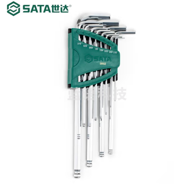 世达(SATA)09102 12件英制特长球头内六角扳手组套