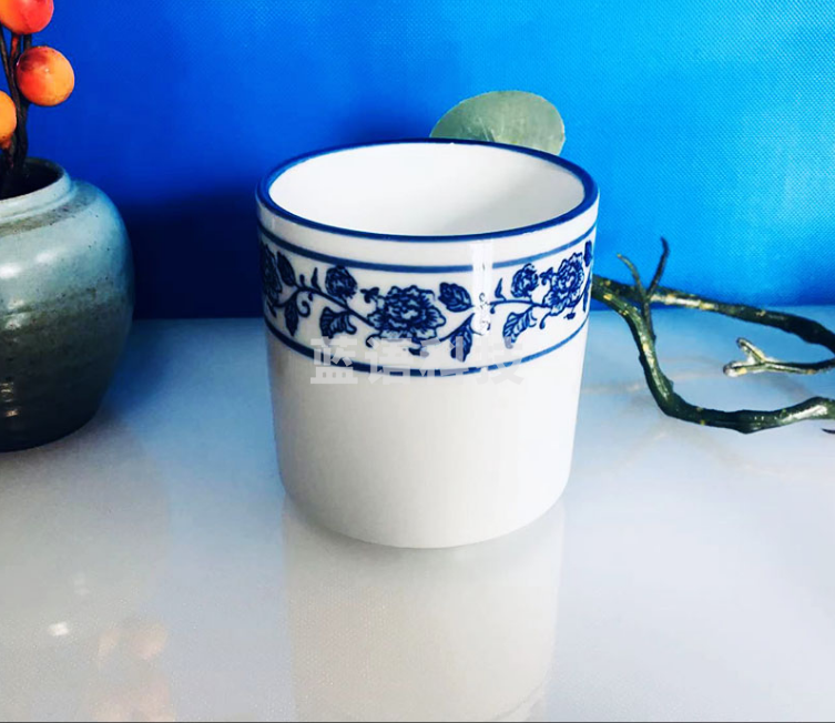青花杯子中式餐具复古