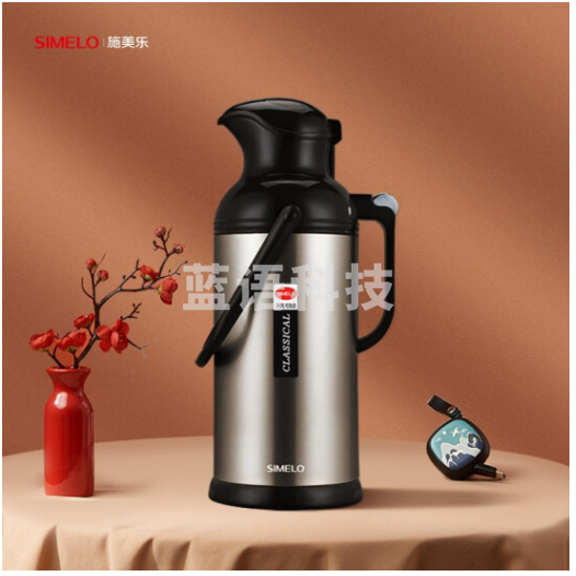 SIMELO（施美乐）印象京都不锈钢热水瓶玻璃内胆开水壶新北京保温瓶3200ML（金色）