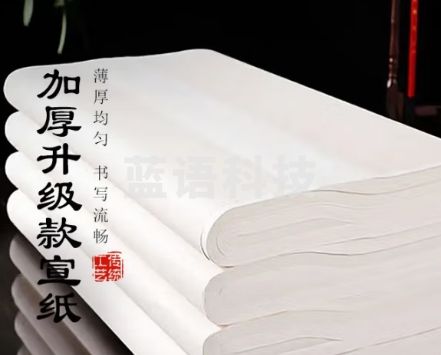 一海堂文化 宣纸 文房四宝初学者书法国画练习纸 半生半熟宣纸 毛边纸 四尺整刀半生熟/100张