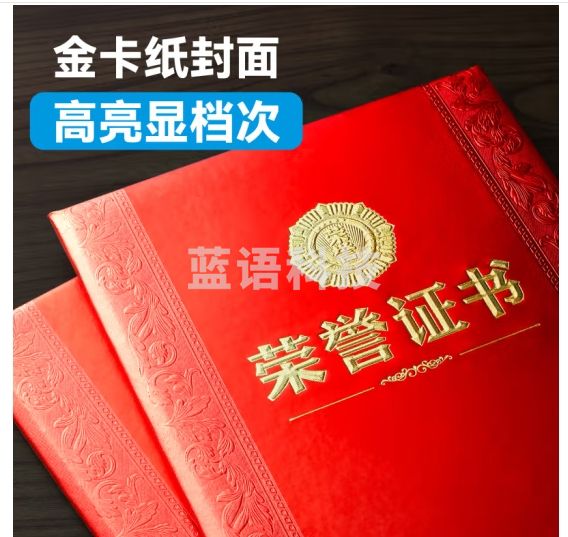 DSB（迪士比） 大12K光面奖章款荣誉证书可定制获奖证书颁奖证书奖状证书外壳 10本装【附20张内芯】050805