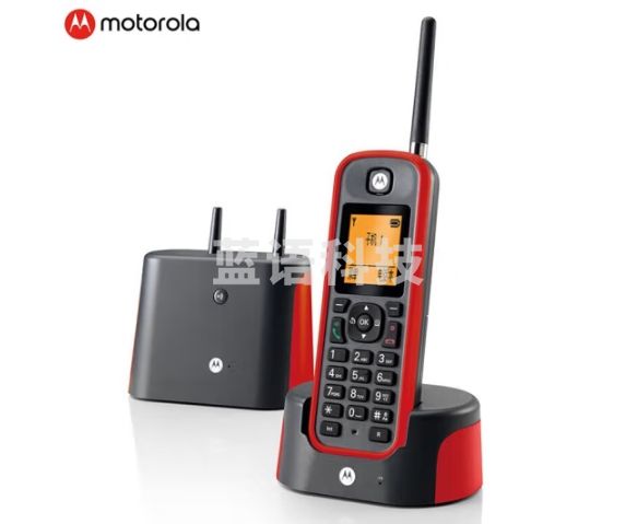 摩托罗拉（Motorola）远距离数字无绳电话机 无线座机 子母机单机 办公家用 中英文可扩展 O201C(红色)
