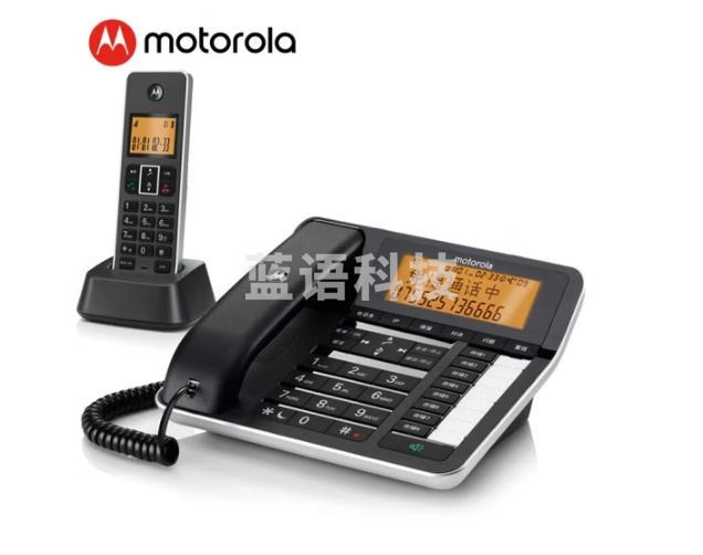 摩托罗拉（Motorola）录音电话机子母机 远距离无绳无线座机 电销固定电话16G 钢琴烤漆 办公家用领导经理电话 C7501RC