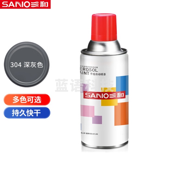 三和（SANVO）J2A304-60-235 普通自喷漆手喷漆 工业防腐金属防锈漆 汽车轮毂改色划痕修复自动喷漆350ML 深灰色