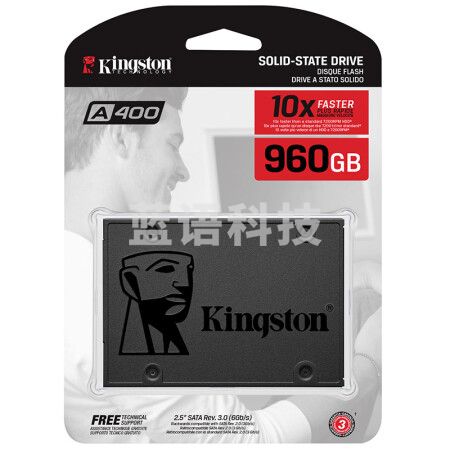 金士顿(Kingston)SSD固态硬盘 960GB SSD固态硬盘 SATA3.0接口 A400系列SSD固态硬盘 读速高达500MB/s